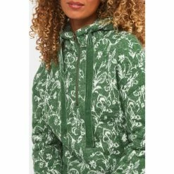 Joe Browns Green Comfy Floral Print Fleece Jumper -Joe Browns shop unnamed file 3138
