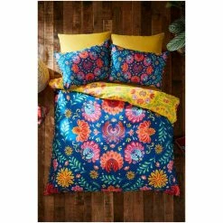 Joe Browns Black Fabulous Folk Floral Pom Pom Reversible Bed Set -Joe Browns shop unnamed file 3323