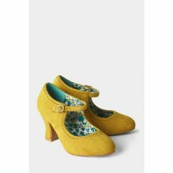 Joe Browns Yellow Vintage Style Heeled Buckle Fastening Shoes