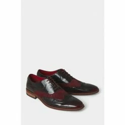 Joe Browns Red Mix It Up Suede And Leather Brogue Shoes
