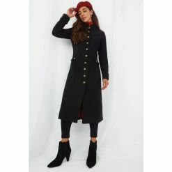 Joe Browns Black Vintage Button Up Fishtail Coat