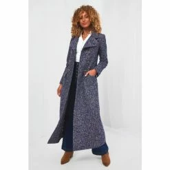 Joe Browns Blue Double Breasted Military Style Longline Coat