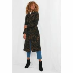 Joe Browns Black Sophisticated Leopard Print Longline Coat -Joe Browns shop unnamed file 3527