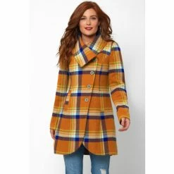 Joe Browns Orange Statement Checked Coat