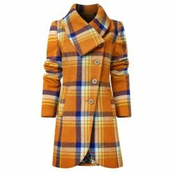Joe Browns Orange Statement Checked Coat -Joe Browns shop unnamed file 3545