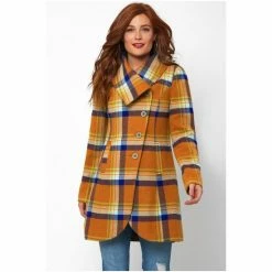 Joe Browns Orange Statement Checked Coat -Joe Browns shop unnamed file 3546