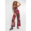 Joe Browns Red Patchwork Print Shirred Jumpsuit