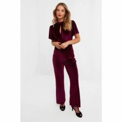 Joe Browns Red Greta Velour Jumpsuit -Joe Browns shop unnamed file 3803