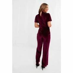 Joe Browns Red Greta Velour Jumpsuit -Joe Browns shop unnamed file 3804