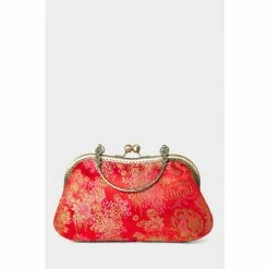 Joe Browns Red Oriental Style Floral Satin Bag