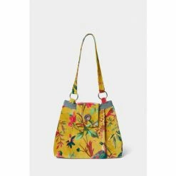Joe Browns Yellow Vintage Tropical Floral Print Velvet Bag
