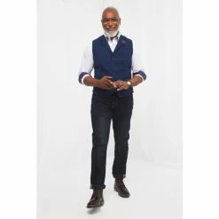 Joe Browns Blue Classy Standout Denim Style Waistcoat -Joe Browns shop unnamed file 3903
