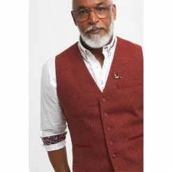 Joe Browns Red Rusty Tweed Button Up Waistcoat -Joe Browns shop unnamed file 3911