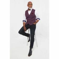Joe Browns Purple Standout Herringbone Waistcoat -Joe Browns shop unnamed file 3915
