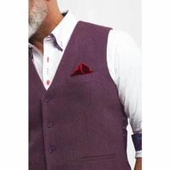Joe Browns Purple Standout Herringbone Waistcoat -Joe Browns shop unnamed file 3917
