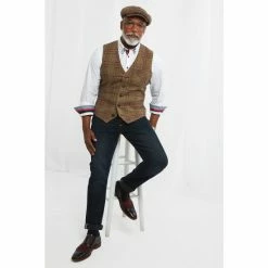 Joe Browns Brown Tweed Check Waistcoat -Joe Browns shop unnamed file 3932