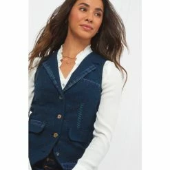 Joe Browns Blue Checked Patchwork Classic Waistcoat -Joe Browns shop unnamed file 3938