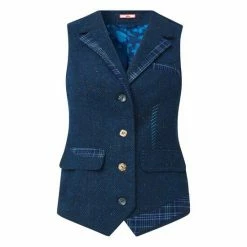 Joe Browns Blue Checked Patchwork Classic Waistcoat -Joe Browns shop unnamed file 3940
