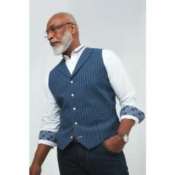 Joe Browns Blue Sensational Stripe Waistcoat