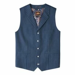 Joe Browns Blue Sensational Stripe Waistcoat -Joe Browns shop unnamed file 3953