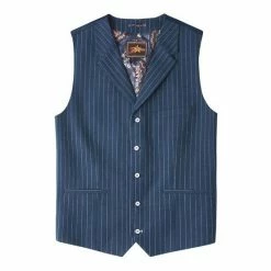Joe Browns Blue Sensational Stripe Waistcoat -Joe Browns shop unnamed file 3954