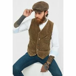 Joe Browns Brown Cord Workwear Style Waistcoat