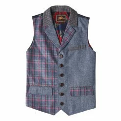 Joe Browns Blue Cracking Combination Waistcoat -Joe Browns shop unnamed file 3986