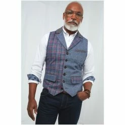 Joe Browns Blue Cracking Combination Waistcoat -Joe Browns shop unnamed file 3987