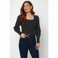 Joe Browns Black Sophisticated Square Neck Sweater