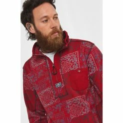 Joe Browns Red Quarter Zip Paisley Pique Funnel Sweatshirt -Joe Browns shop unnamed file 4111