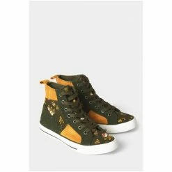 Joe Browns Green Perfect Floral Patchwork High Top Trainers -Joe Browns shop unnamed file 4123