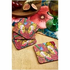 Joe Browns Multi Set Of 4 Beautiful Butterfly Coasters