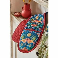 Joe Browns Blue & Red Folk Floral Oven Glove