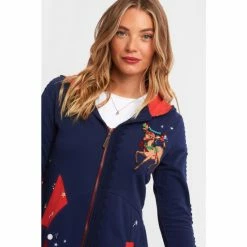 Joe Browns Blue Jingle Bells Zip Thru Hoody -Joe Browns shop unnamed file 4342