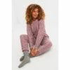 Joe Browns Purple Comfy Cable Knit Hoodie