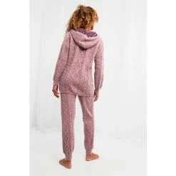 Joe Browns Purple Comfy Cable Knit Hoodie -Joe Browns shop unnamed file 4352