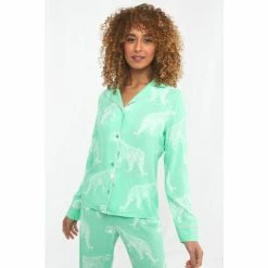 Joe Browns Green Boutique Tiger Print PJ Shirt