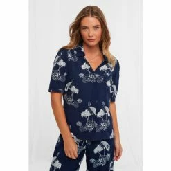 Joe Browns Blue Intriguing Crane Boutique PJ Top