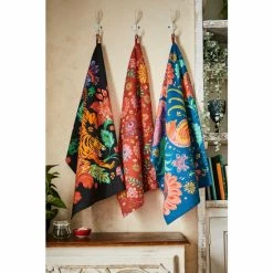 Joe Browns Black Set Of 3 Folk Floral Tea Towels