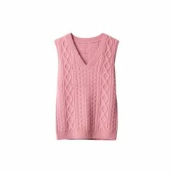 Joe Browns Pink Retro Sleeveless Cable Knit Vest -Joe Browns shop unnamed file 4643