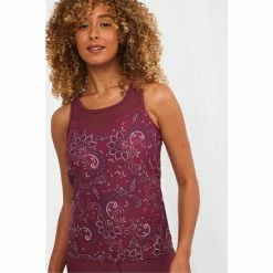 Joe Browns Red Paisley Print Yoga Gym Exercise Top -Joe Browns shop unnamed file 4649