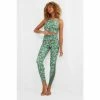 Joe Browns Green Floral Print Cropped Yoga Gym Exercise Top