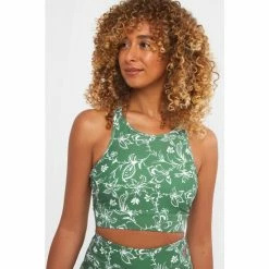 Joe Browns Green Floral Print Cropped Yoga Gym Exercise Top -Joe Browns shop unnamed file 4654