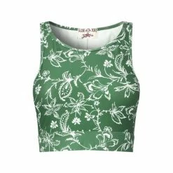 Joe Browns Green Floral Print Cropped Yoga Gym Exercise Top -Joe Browns shop unnamed file 4656