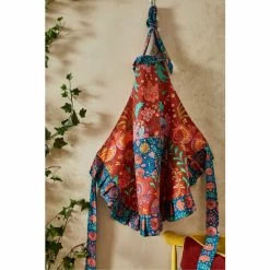 Joe Browns Black Folk Floral Frill Trim Apron