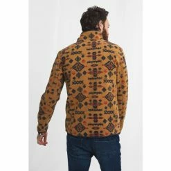 Joe Browns Brown Funnel Neck Quarter Zip Aztec Fleece -Joe Browns shop unnamed file 4721