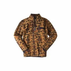 Joe Browns Brown Funnel Neck Quarter Zip Aztec Fleece -Joe Browns shop unnamed file 4723