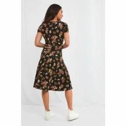 Joe Browns Black Ravishing Roses V Neck Jersey Dress -Joe Browns shop unnamed file 478