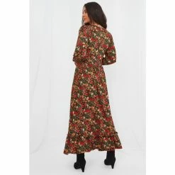 Joe Browns Black Autumn Days Floral V Neck Dress -Joe Browns shop unnamed file 508