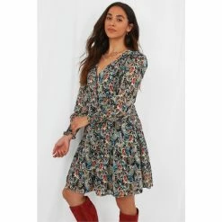 Joe Browns Black Funky Paisley Long Sleeve Dress